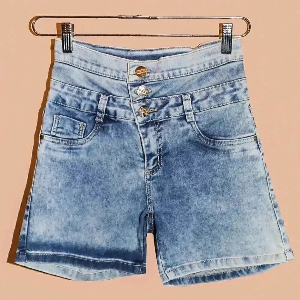 Brazilian Acid Wash‎ High Waisted Short Shorts With Padded Butt Size Small